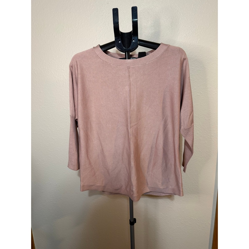 Melissa Paige Cashmere Blush Button Back Knit Sweater MPSW01803M Large NEW